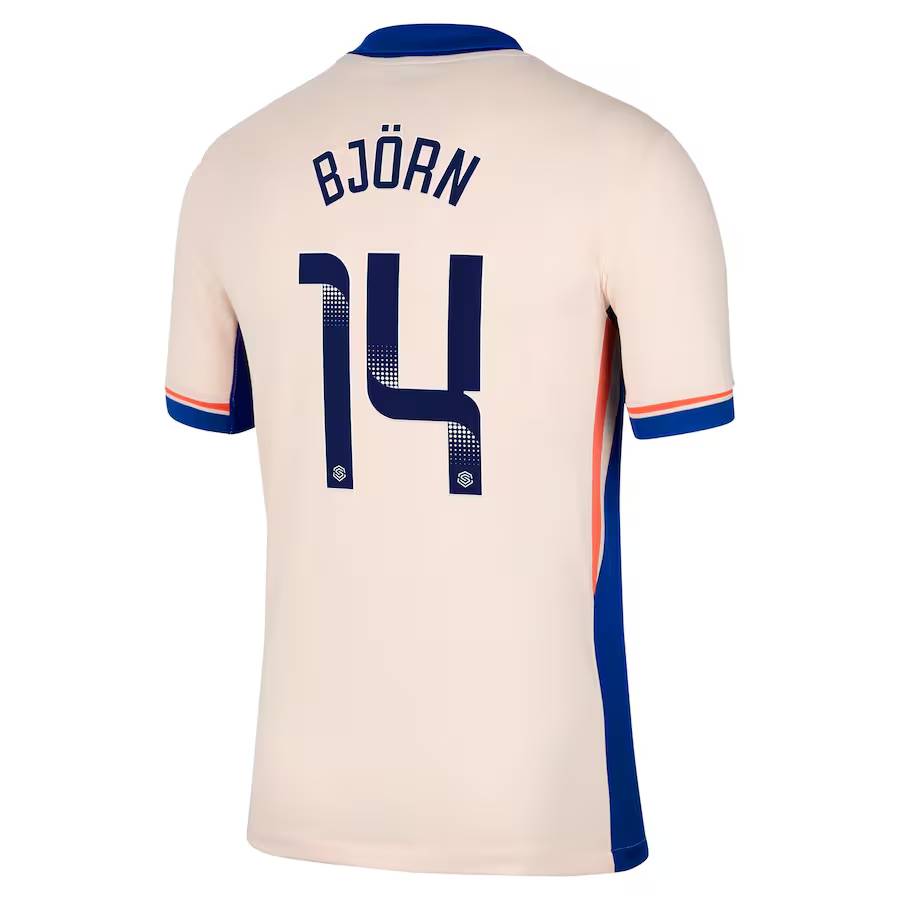 Chelsea FC chelsea wsl nike away stadium shirt 2024-25 – kids with björn 14 printing Jerseys - Official Football Shirts UK