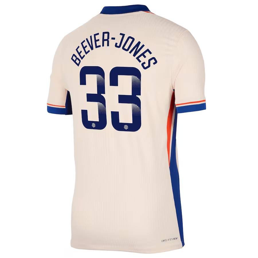 Chelsea FC chelsea wsl nike dri fit adv away match shirt 2024-25 with beever-jones 33 printing Jerseys - Official Football Shirts UK