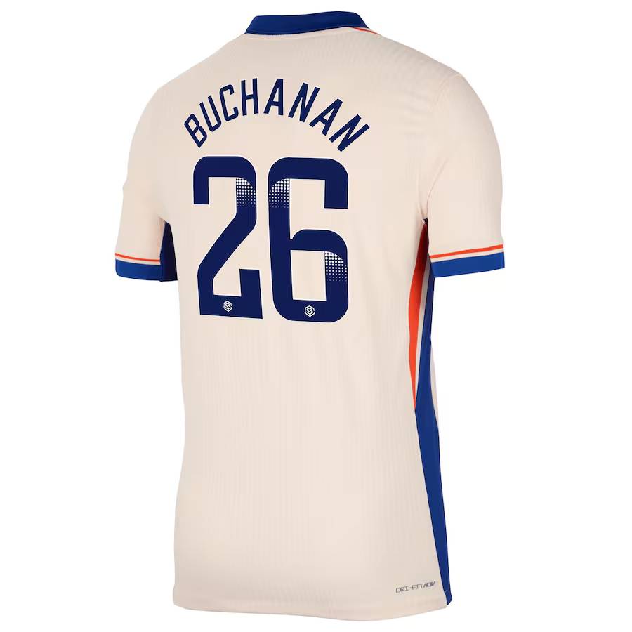 Chelsea FC chelsea wsl nike dri fit adv away match shirt 2024-25 with buchanan 26 printing Jerseys - Official Football Shirts UK
