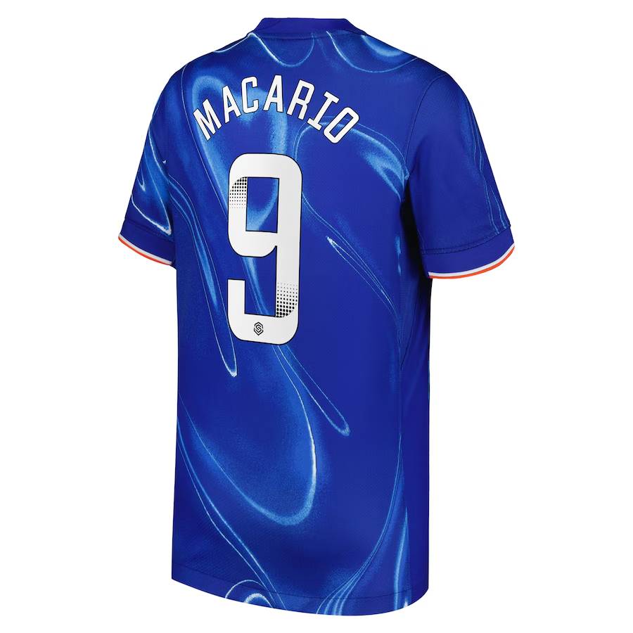 Chelsea FC chelsea wsl nike home stadium shirt 2024-25 – kids with macario 9 printing Jerseys - Official Football Shirts UK