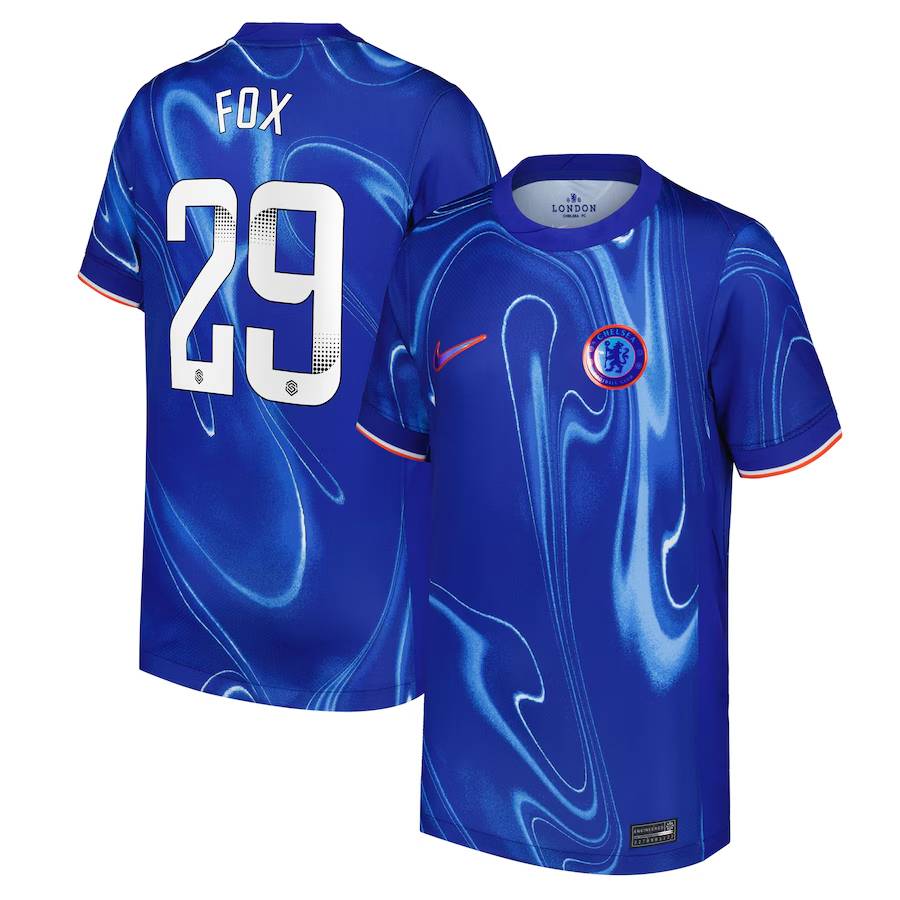 Chelsea FC chelsea wsl nike home stadium shirt 2024-25 – kids with fox 29 printing Jerseys - Official Football Shirts UK